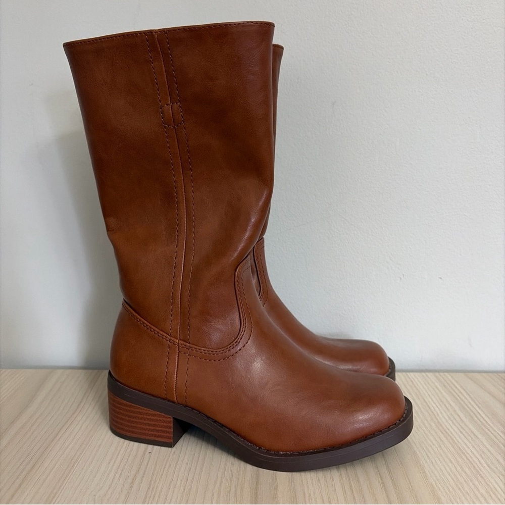 Wonder Nation New! Girls Brown Tall Riding Boots Size 2 - Picture 2 of 8